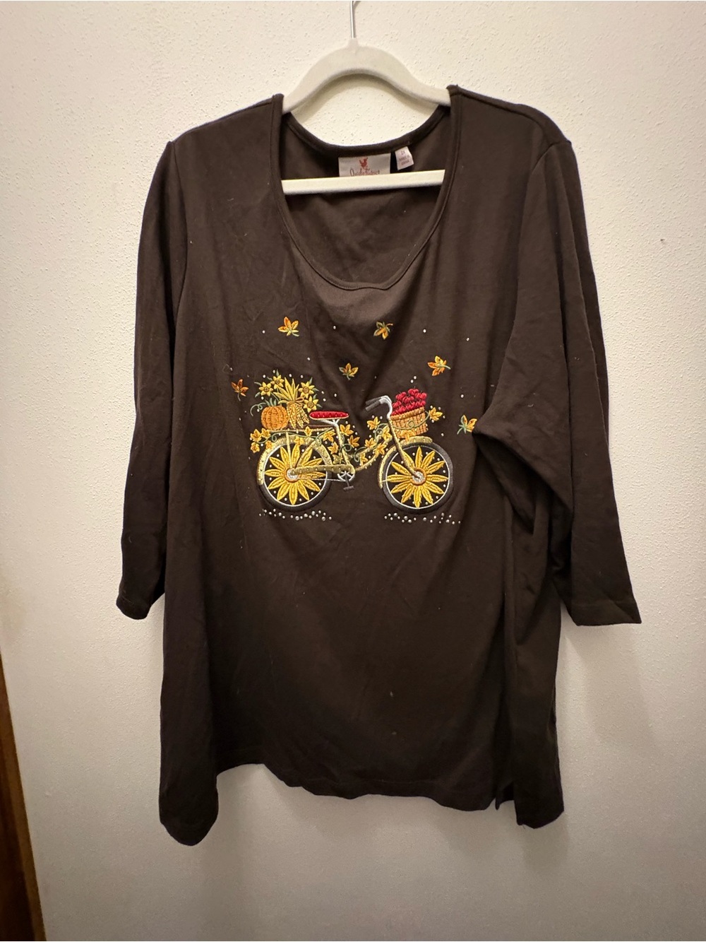 Quacker Factory Black Embroidered Bicycle Tunic